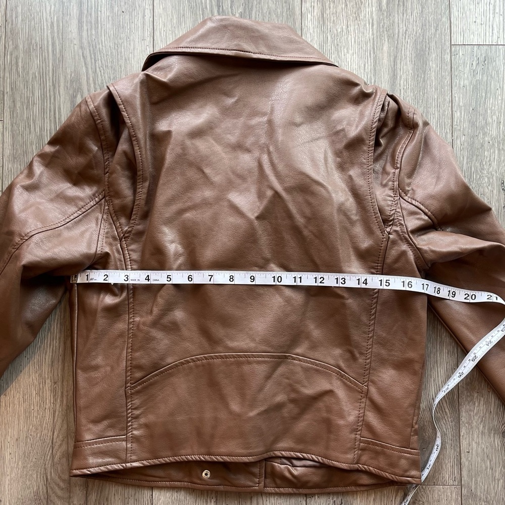 Zenana Outfitters Women’s Faux Leather Moto Jacket Belted Asymmetrical Medium - Picture 10 of 11